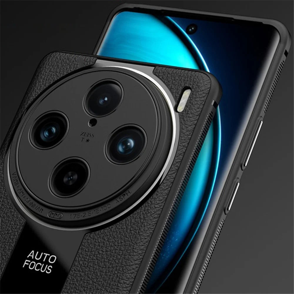Q.COO For vivo X100 5G Case PU Leather+TPU+Acrylic Scratch-resistant Back Phone Cover - Black - 2