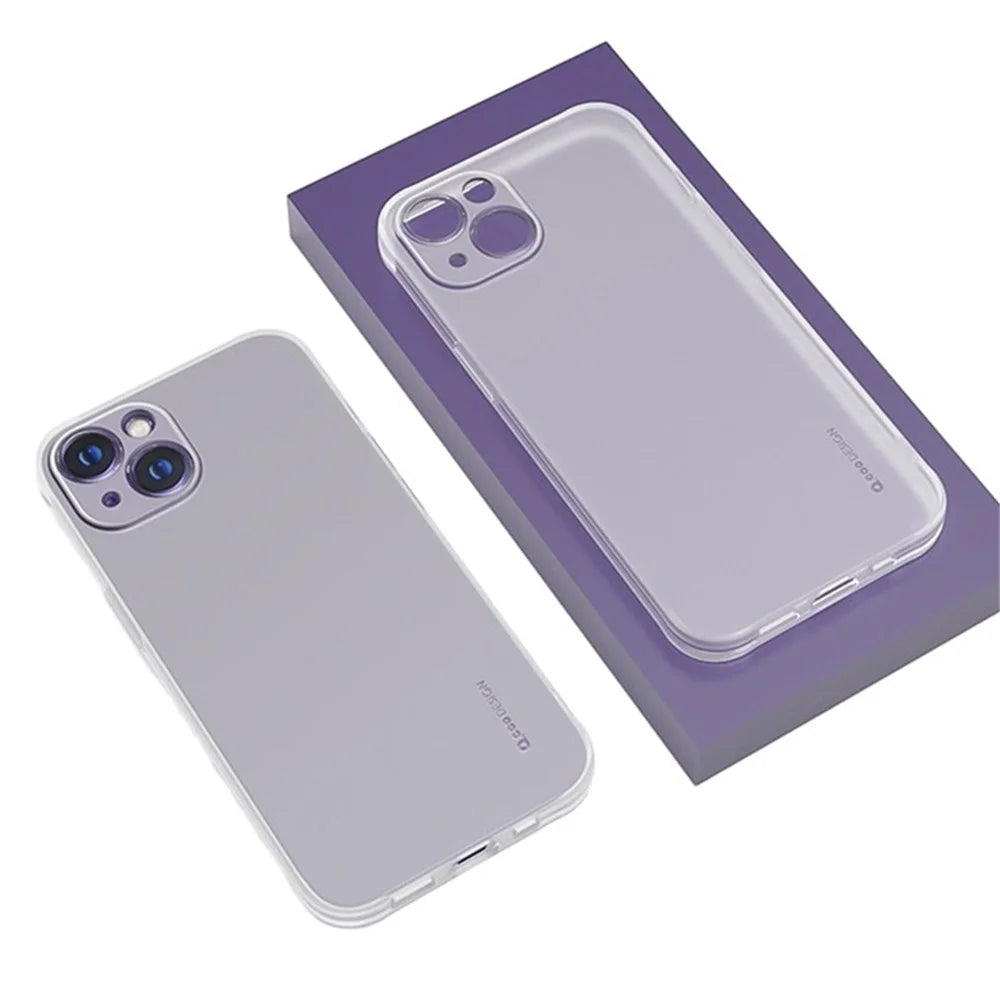 Q.COO Ice Mist Series for iPhone 14 Case Anti-scratch PU Phone Cover with Matte Finish - White - 1