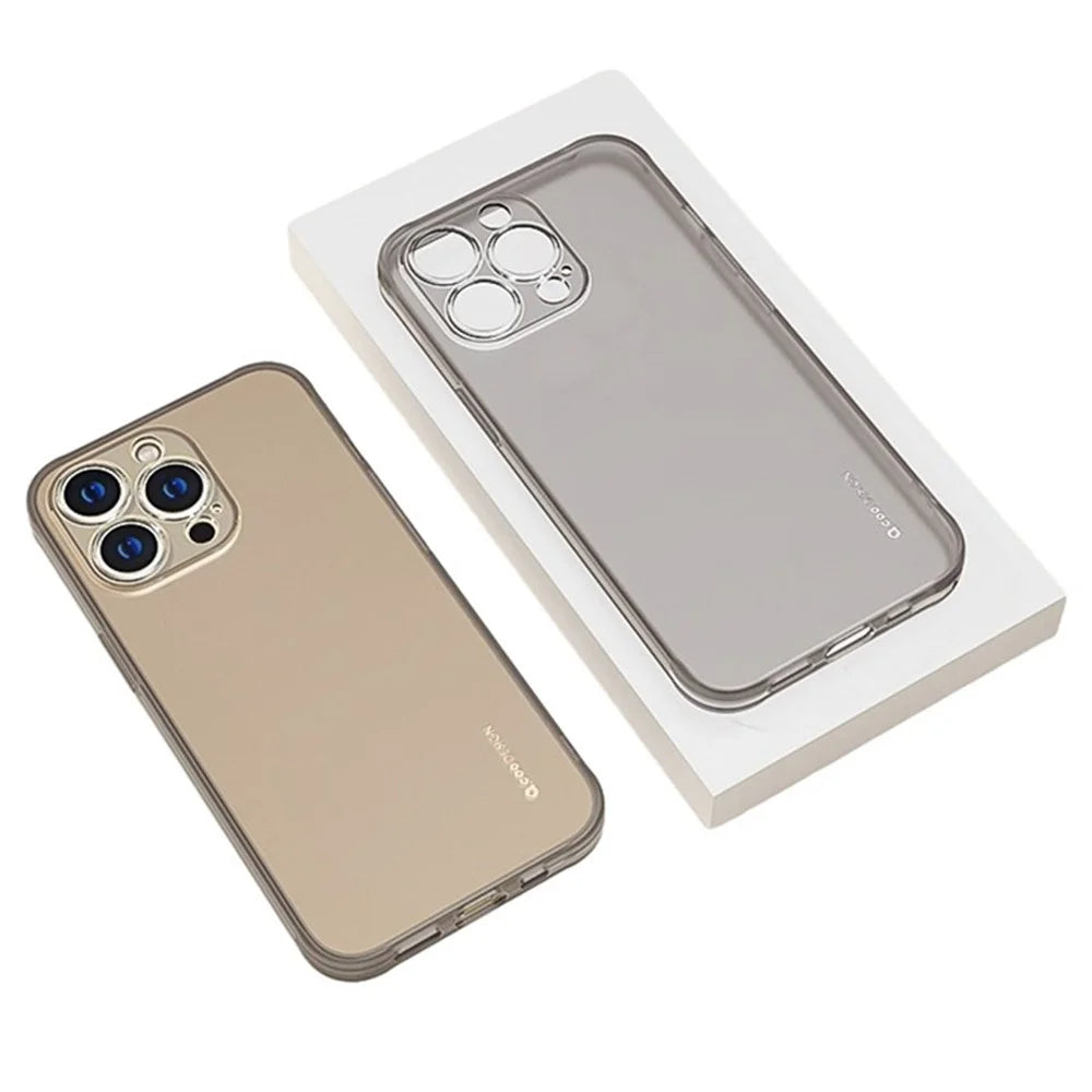 Q.COO Ice Mist Series for iPhone 15 Pro Max TPU Case Matte Phone Protective Cover - Grey - 1
