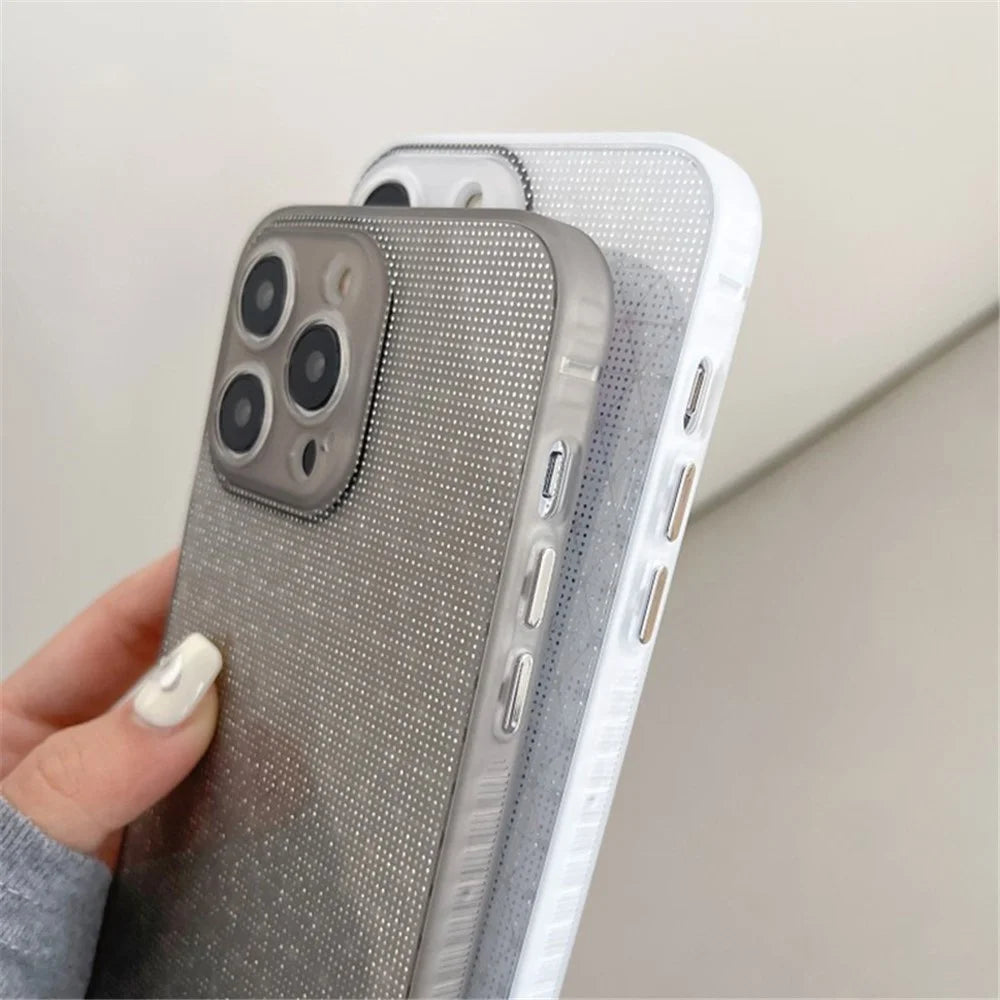 Q.COO For iPhone 14 Pro TPU Case Shiny Aurora Effect Precise Cutouts Phone Cover - White - 6