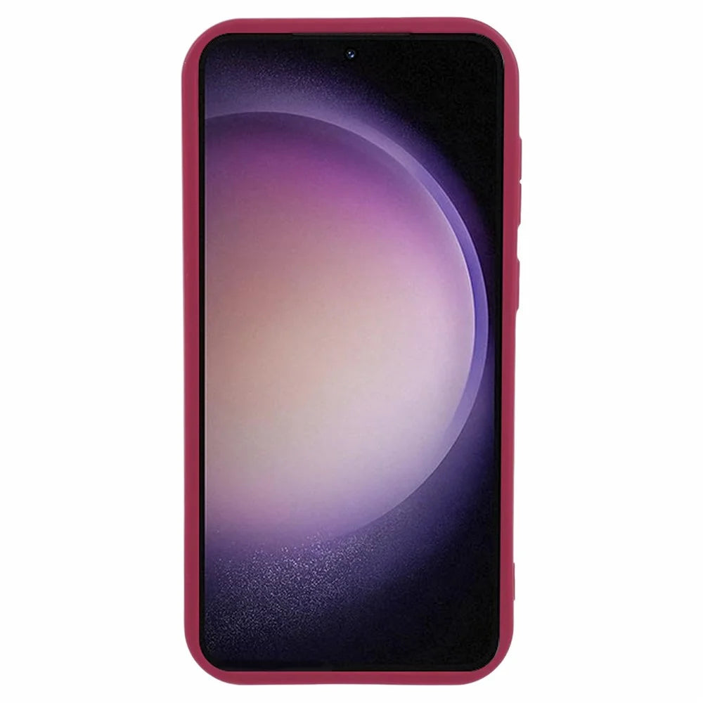 For Samsung Galaxy S23+ Case Camera Lens Protection TPU Phone Cover with Matte Finish - Wine Red - 2