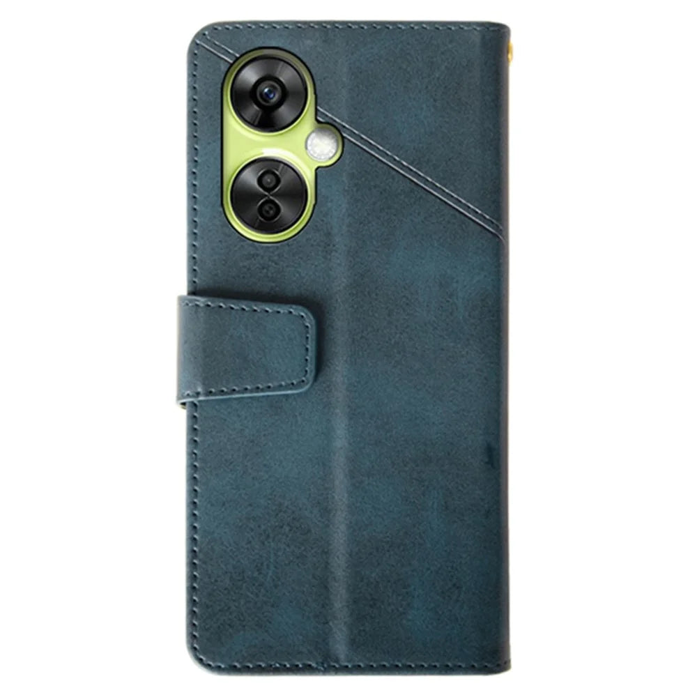 IDEWEI For OnePlus Nord CE 3 Lite 5G / Nord N30 5G Case Calf Texture Wallet Phone Leather Cover - Blue - 5