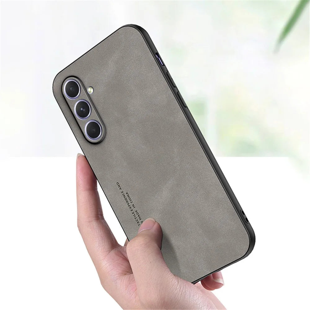 For Samsung Galaxy A35 5G Case Skin-Touch TPU + PU Slim Cell Phone Case - Grey - 2