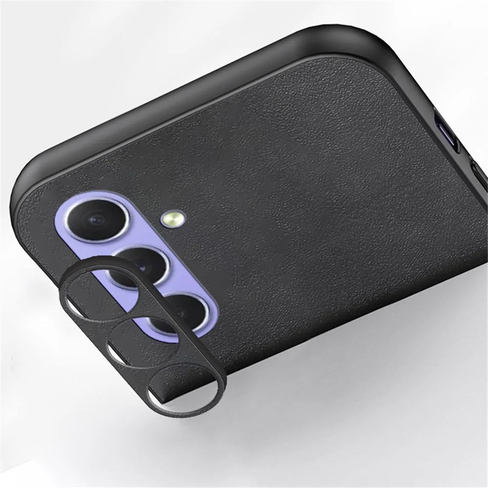 For Samsung Galaxy A35 5G Case Skin-Touch TPU + PU Slim Cell Phone Case - Grey - 5
