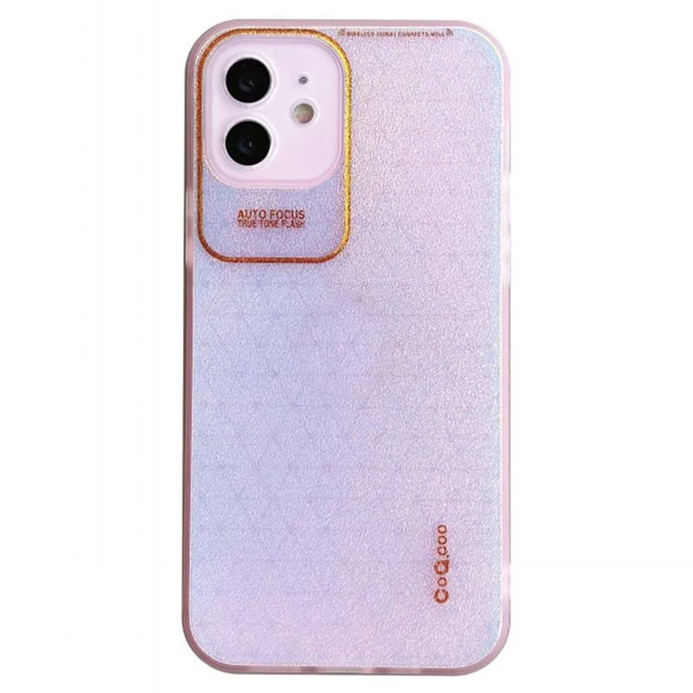 Q.COO Aurora Series for iPhone 11 Case TPU+PET Iridescent Protective Phone Cover - Transparent Pink - 1