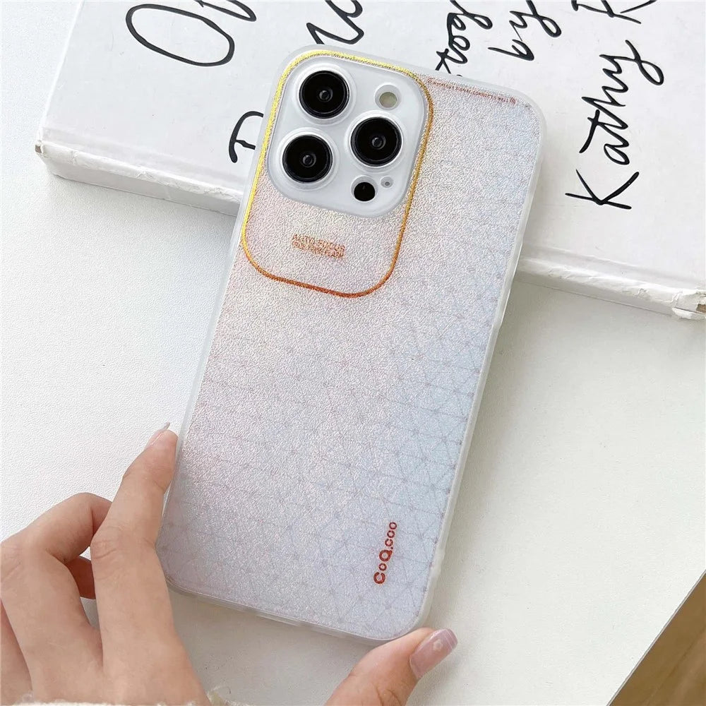 Q.COO Aurora Series for iPhone 14 Pro Max Case TPU+PET Phone Cover Precise Lens Protection - Transparent White - 2