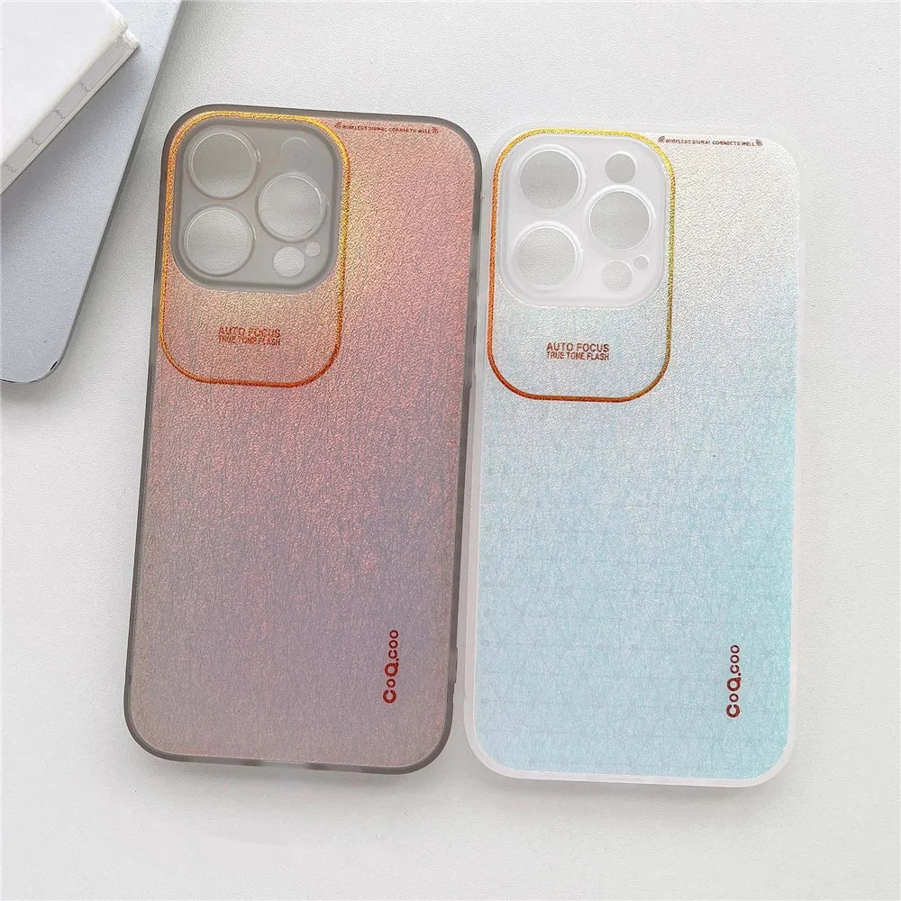 Q.COO Aurora Series for iPhone 13 Pro Max Case Northern Lights Inspired TPU+PET Phone Cover - Transparent Grey - 7