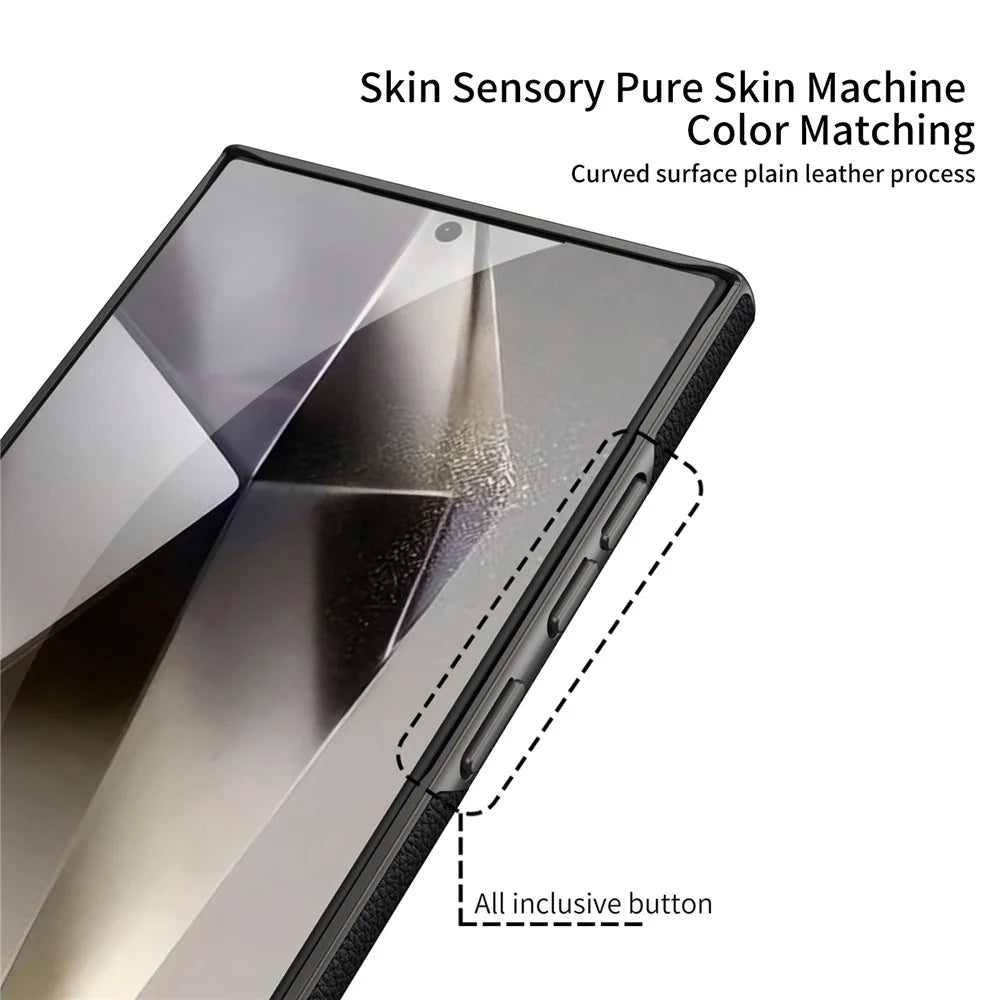 GKK For Samsung Galaxy S24 Ultra PC+PU Case Skin-Touch Slim Phone Cover - Titanium Black - 2