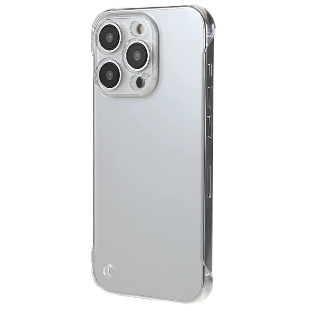 For iPhone 15 Pro Max Clear Case Hard PC Shock Absorbing Phone Cover with Frameless Design - 1