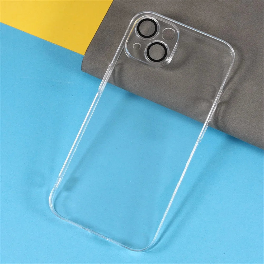 For iPhone 15 Case with Camera Lens Protector Clear PC Shockproof Phone Cover - 5