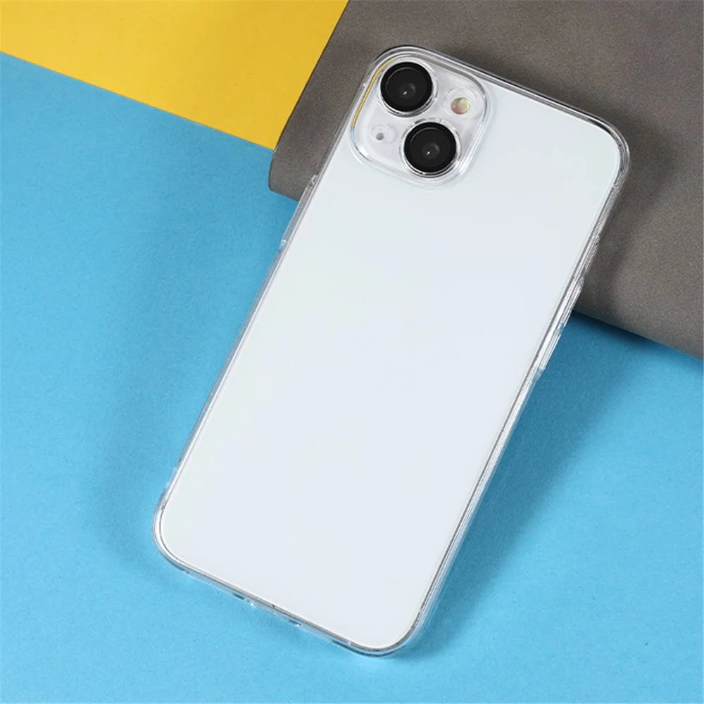 For iPhone 15 Case with Camera Lens Protector Clear PC Shockproof Phone Cover - 6