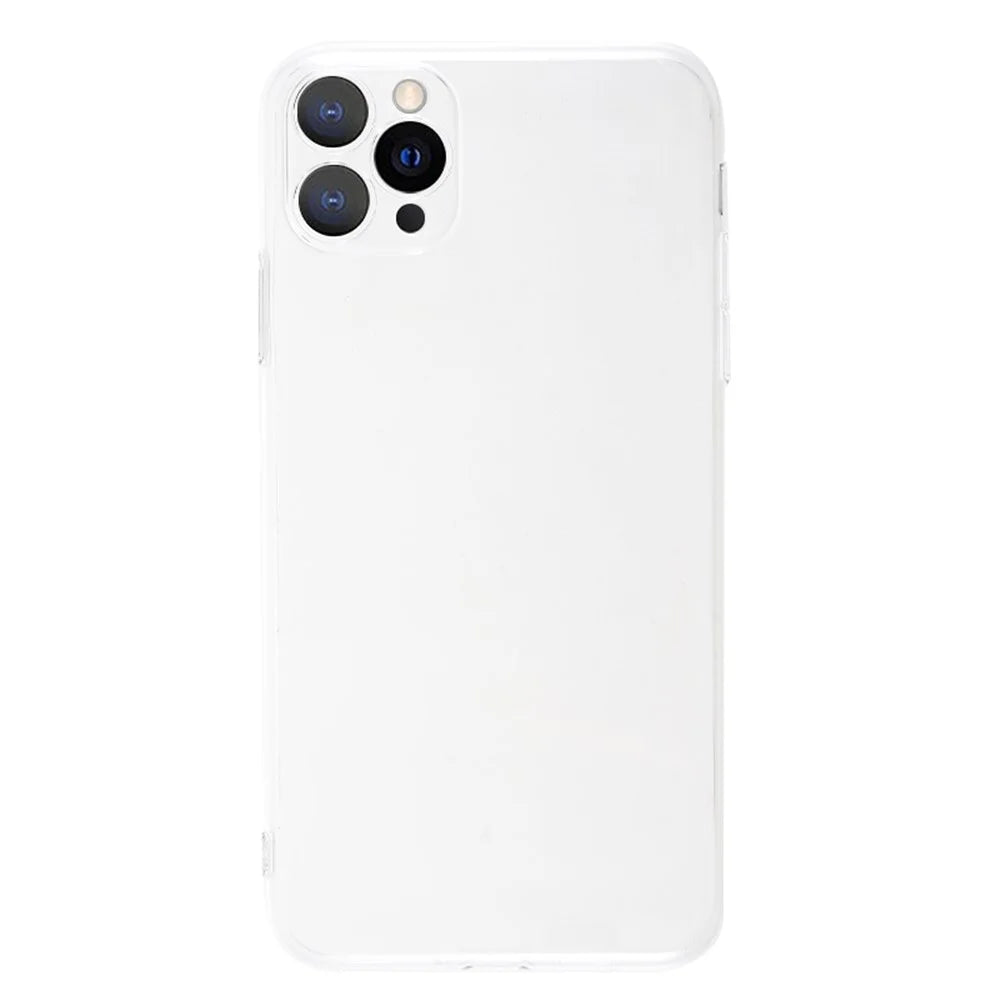 For iPhone 15 Pro Case Hard PC Transparent Protective Phone Cover with Glass Lens Film - 1