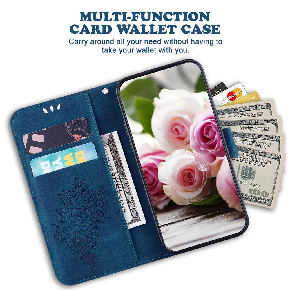 For Google Pixel 9 Pro XL Cell Phone Case Scratch Proof PU Leather Wallet Stand Cover - Blue - 2