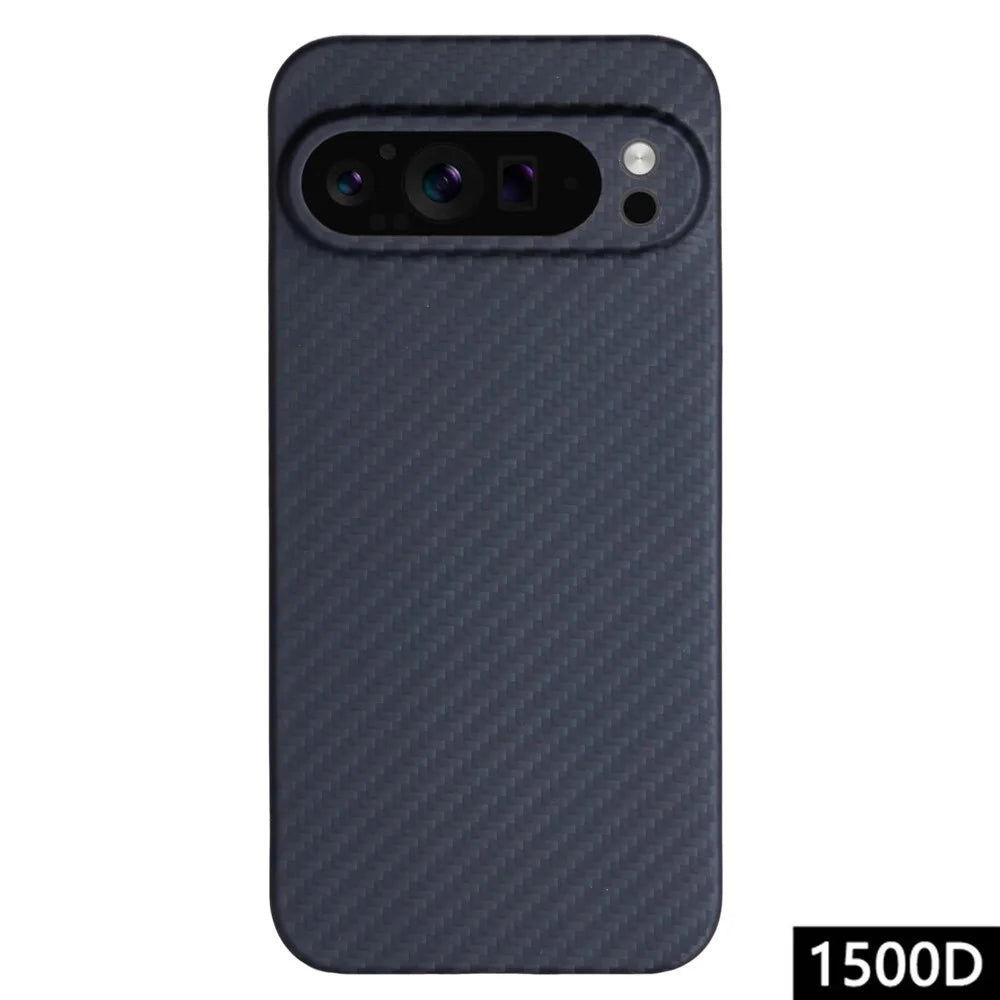 For Google Pixel 9 Pro Case 1500D Coarse Texture Aramid Fiber Precise Lens Cutout Phone Shell - Black - 1