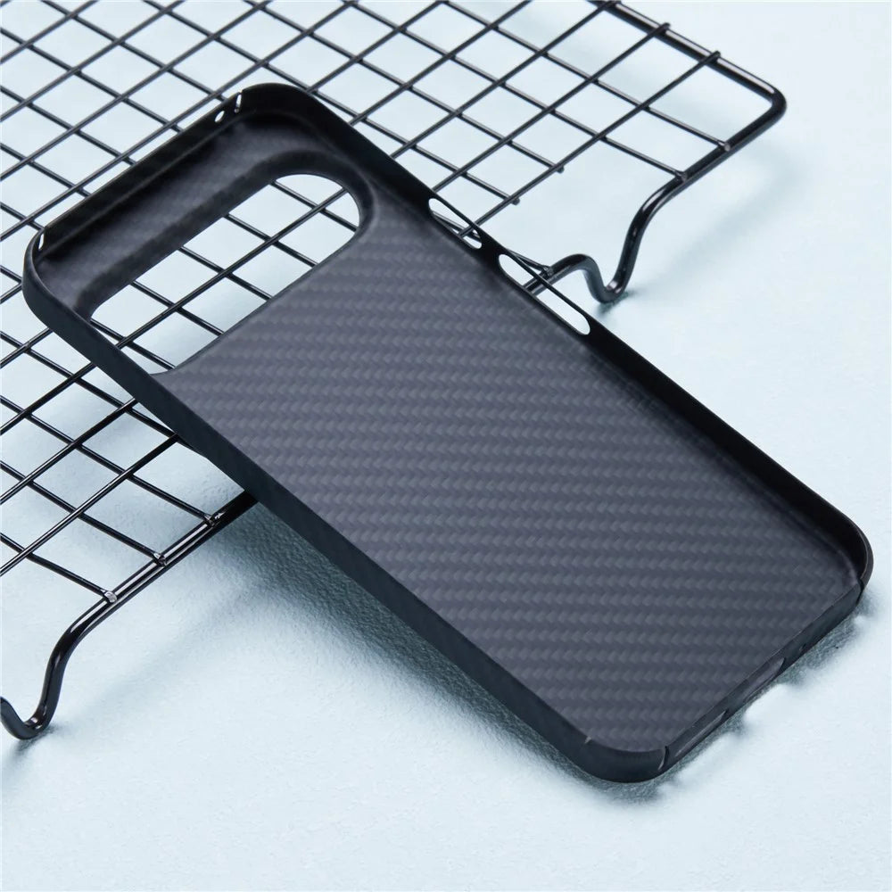 For Google Pixel 9 Pro Cases 1500D Coarse Texture Aramid Fiber Black Phone Cover with Big Lens Cutout - 3