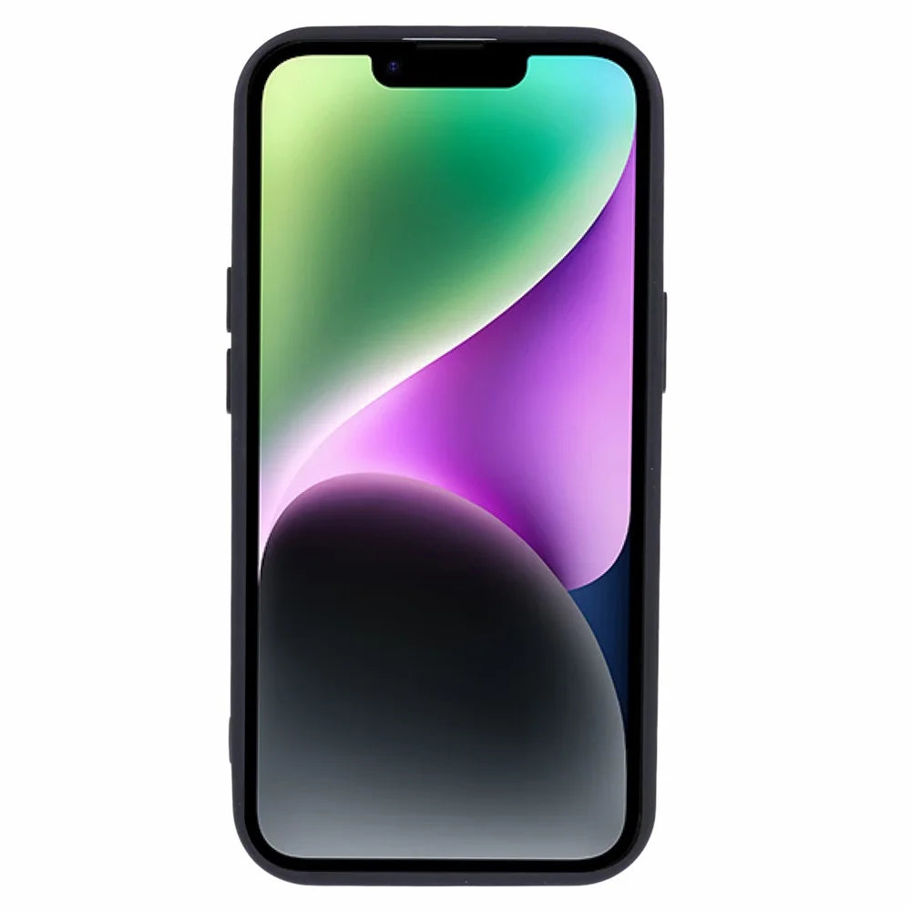 YUX Series For iPhone 14 Phone Case Cracked Ice Pattern TPU+Acrylic Shell Compatible with MagSafe (Precise Lens Cutout) - Black - 2