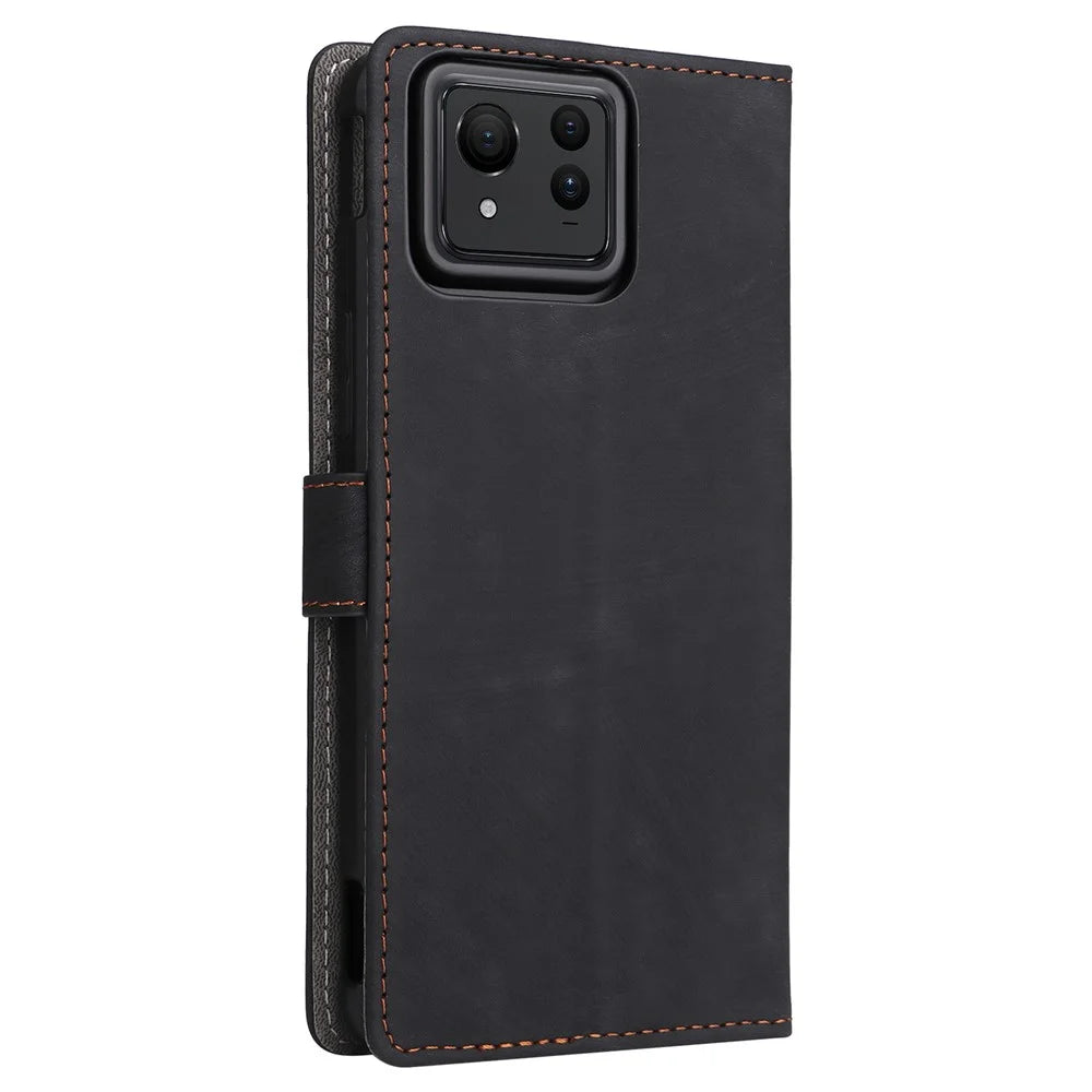 For Asus Zenfone 11 Ultra 5G Case with Strap RFID Blocking Wallet Phone Leather Cover - Black - 7