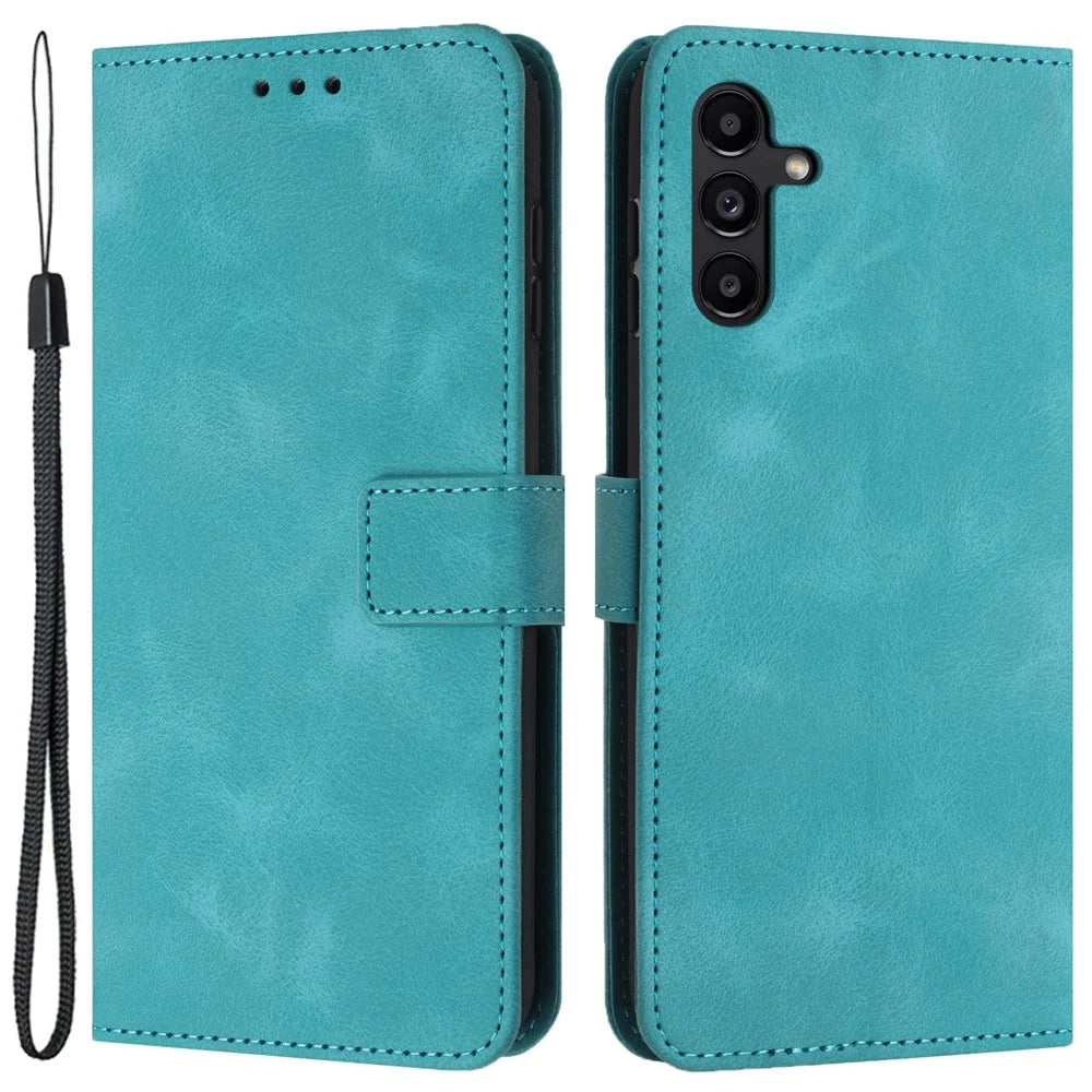 For Samsung Galaxy A54 5G Case PU Leather Magnetic Closure Handbag Phone Cover - Green - 1