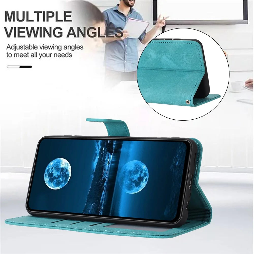 For Samsung Galaxy A54 5G Case PU Leather Magnetic Closure Handbag Phone Cover - Green - 3