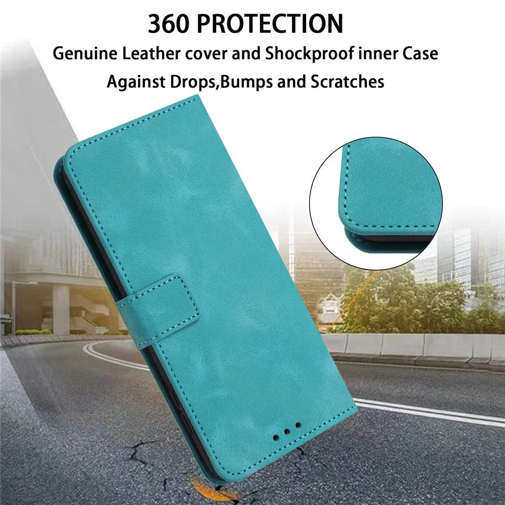 For Samsung Galaxy A54 5G Case PU Leather Magnetic Closure Handbag Phone Cover - Green - 4