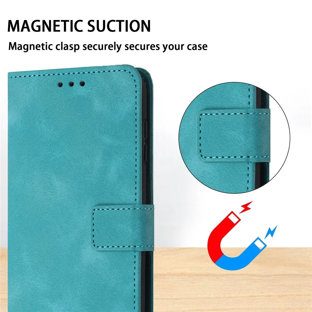 For Samsung Galaxy A54 5G Case PU Leather Magnetic Closure Handbag Phone Cover - Green - 5