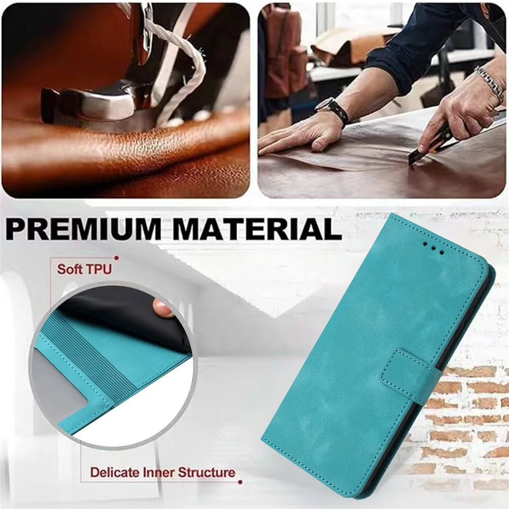 For Samsung Galaxy A54 5G Case PU Leather Magnetic Closure Handbag Phone Cover - Green - 6