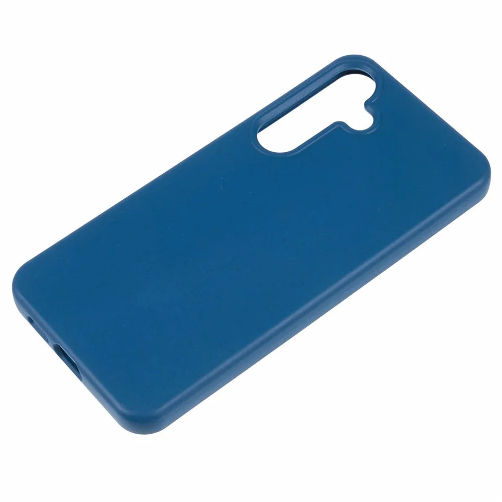 For Samsung Galaxy S24 Case Biodegradable Wheat Straw+TPU Eco-friendly Back Phone Cover - Blue - 4