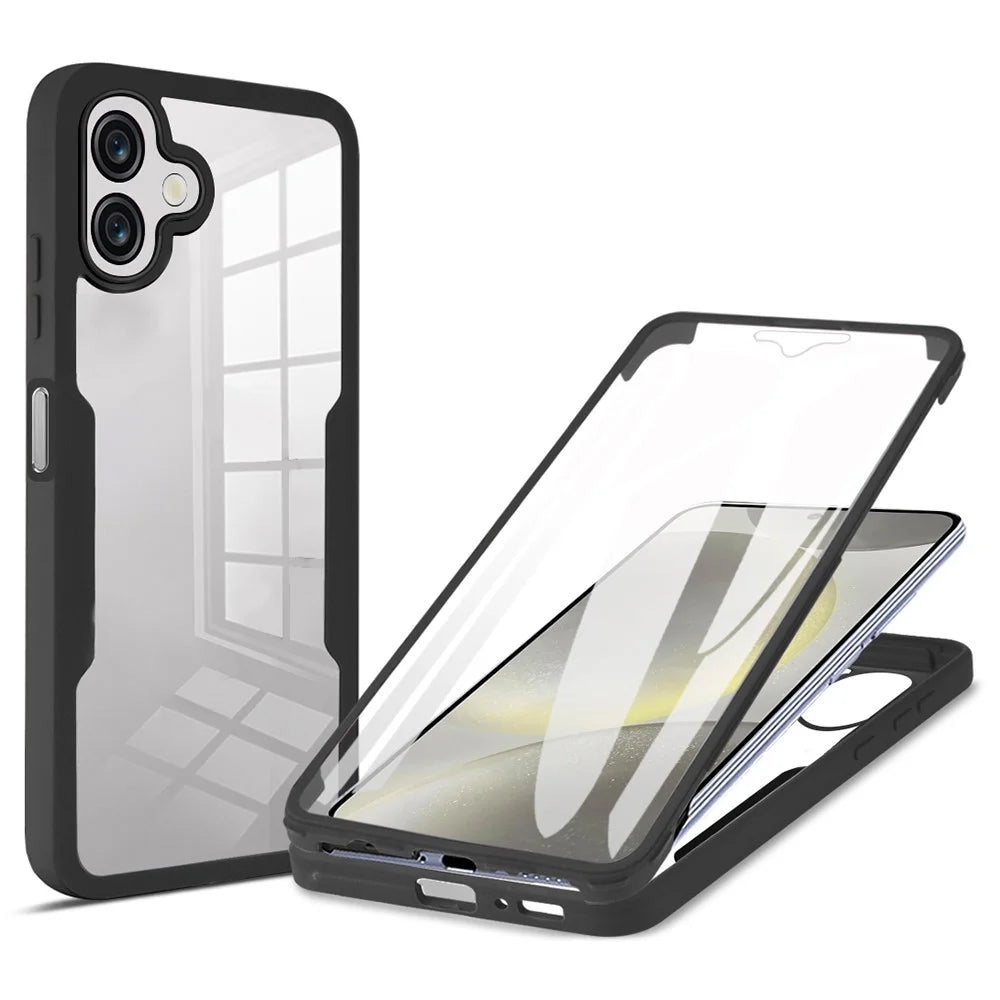 For Samsung Galaxy A05 4G Protective Case Acrylic+TPU Clear Phone Cover with PET Screen Protector - 1