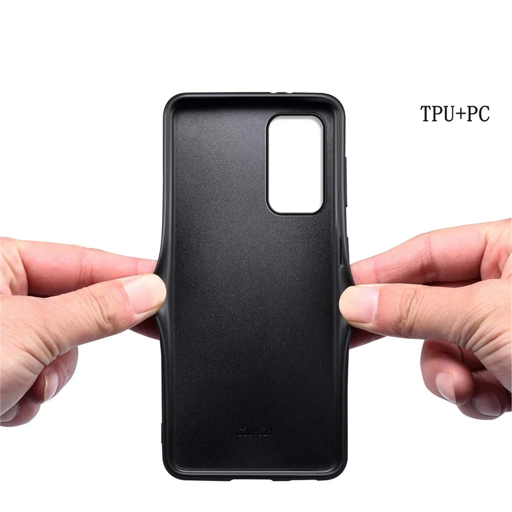 For Samsung Galaxy A32 5G / M32 5G Shockproof Case PU+TPU+PC Calf Texture Phone Protector - Purple - 3