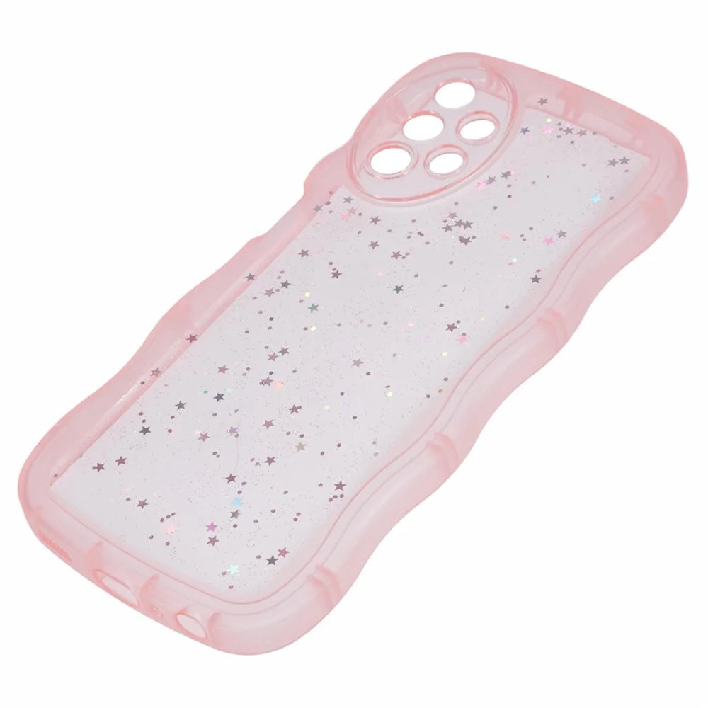 JTW Series for Samsung Galaxy A13 4G Case Wavy Edge Phone Cover TPU Phone Protective Shell - Transparent Pink - 4