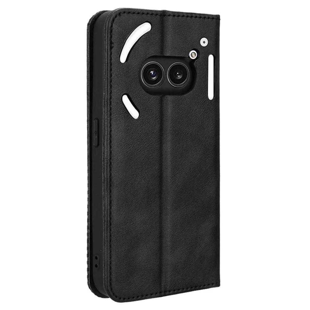 For Nothing Phone (2a) Plus / Phone (2a) Case Wallet PU Leather Phone Cover Magnetic Closing - Black - 7