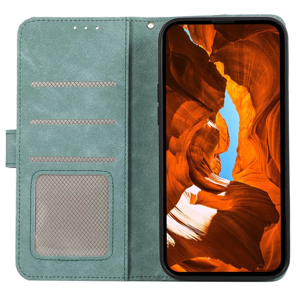ABEEL For Samsung Galaxy S21 FE 5G RFID Blocking Stand PU Leather Phone Shell Protective Cover - Baby Blue - 2