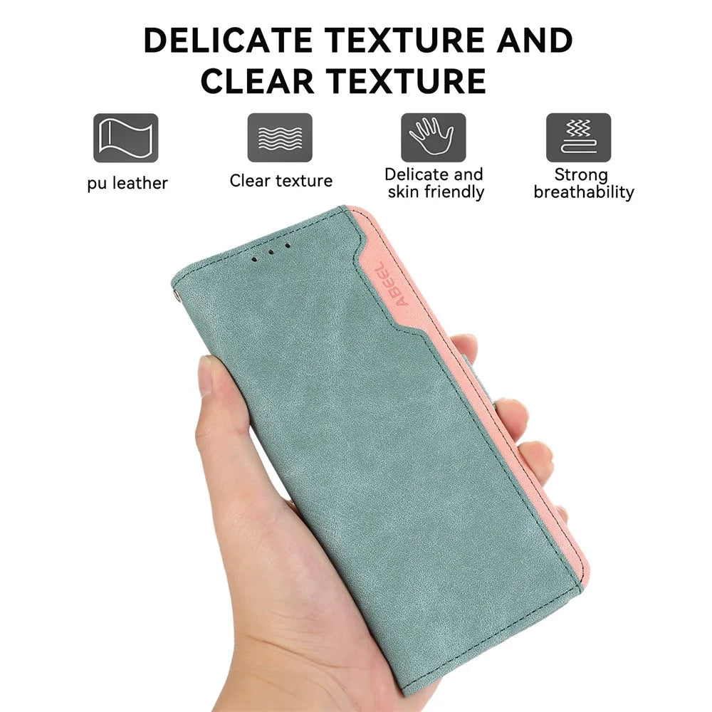 ABEEL For Samsung Galaxy S21 FE 5G RFID Blocking Stand PU Leather Phone Shell Protective Cover - Baby Blue - 7