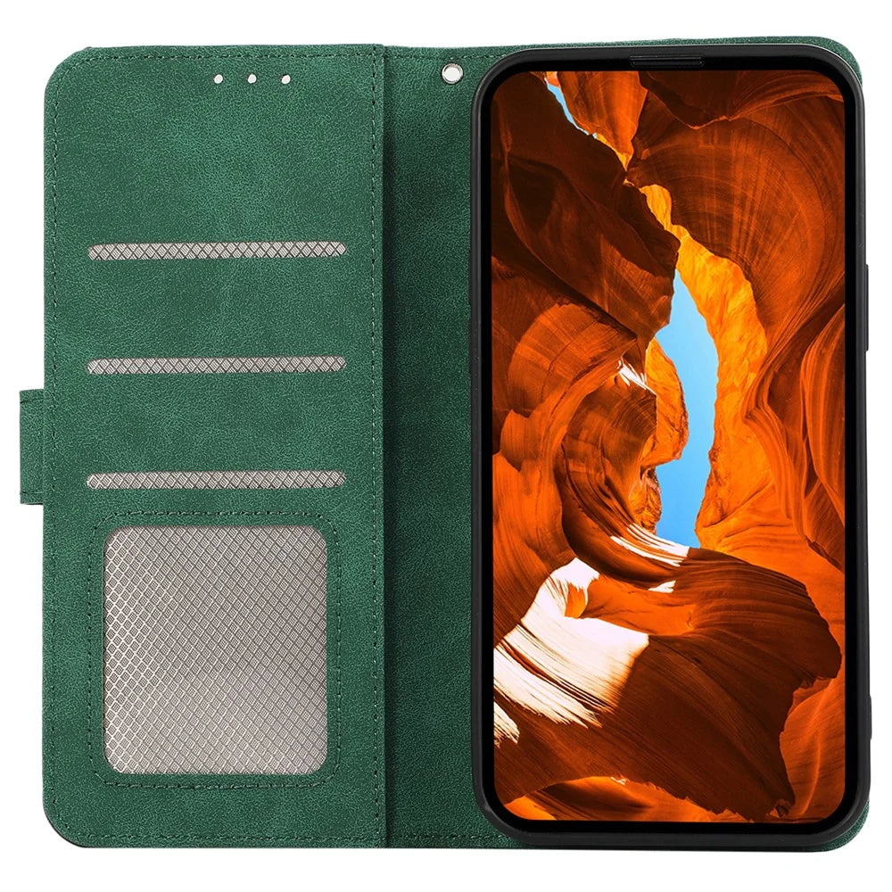 ABEEL For Samsung Galaxy A12 Drop Proof Cell Phone Case RFID Blocking Stand Cover - Green - 2