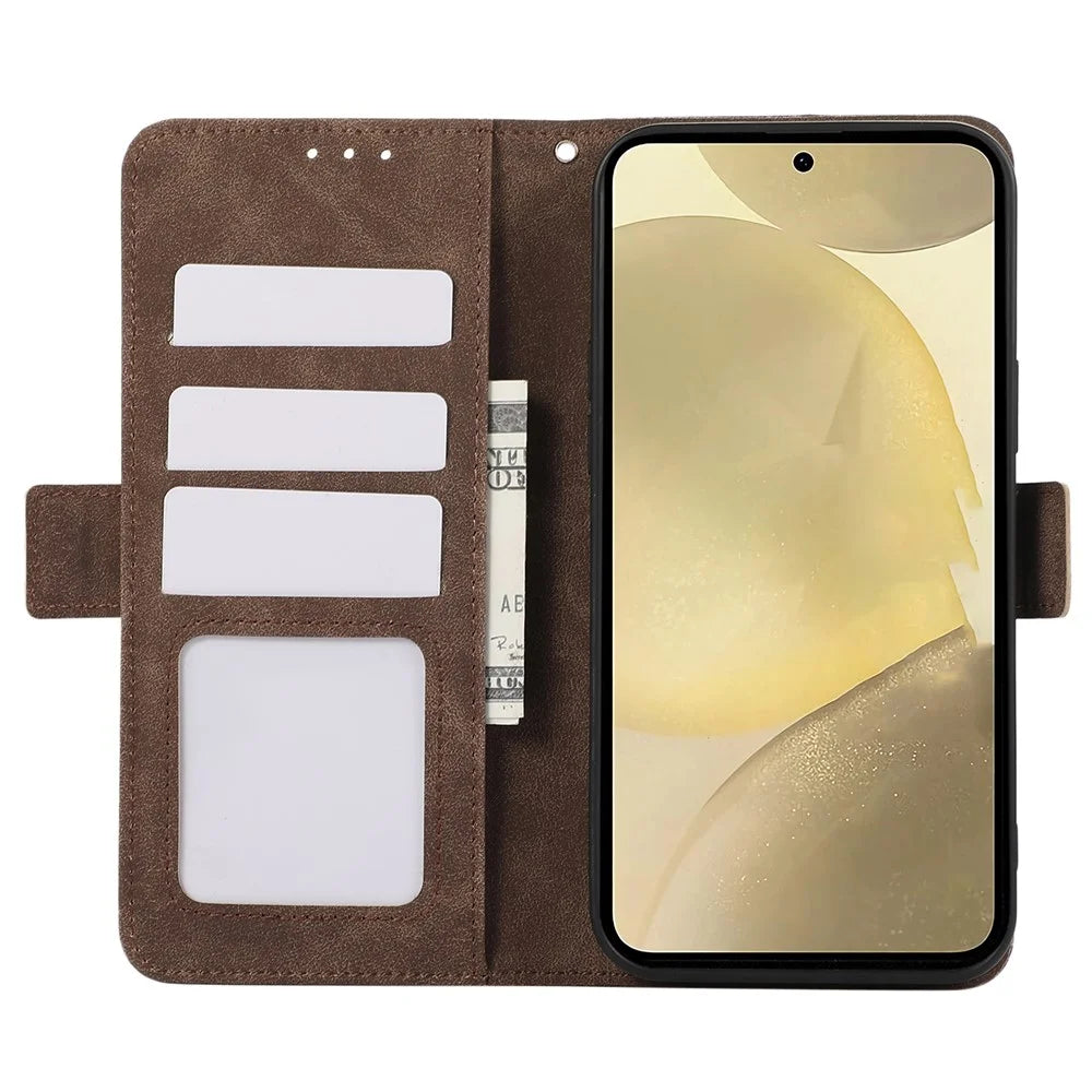 ABEEL Anti-drop Cover for Samsung Galaxy S23 Side Magnetic Clasp RFID Blocking Leather Case - Brown - 2