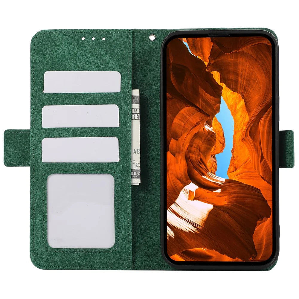 ABEEL For Samsung Galaxy A25 5G (Global) (161.0 x 76.5 x 8.3mm) Leather Case with RFID Blocking Wallet - Green - 2