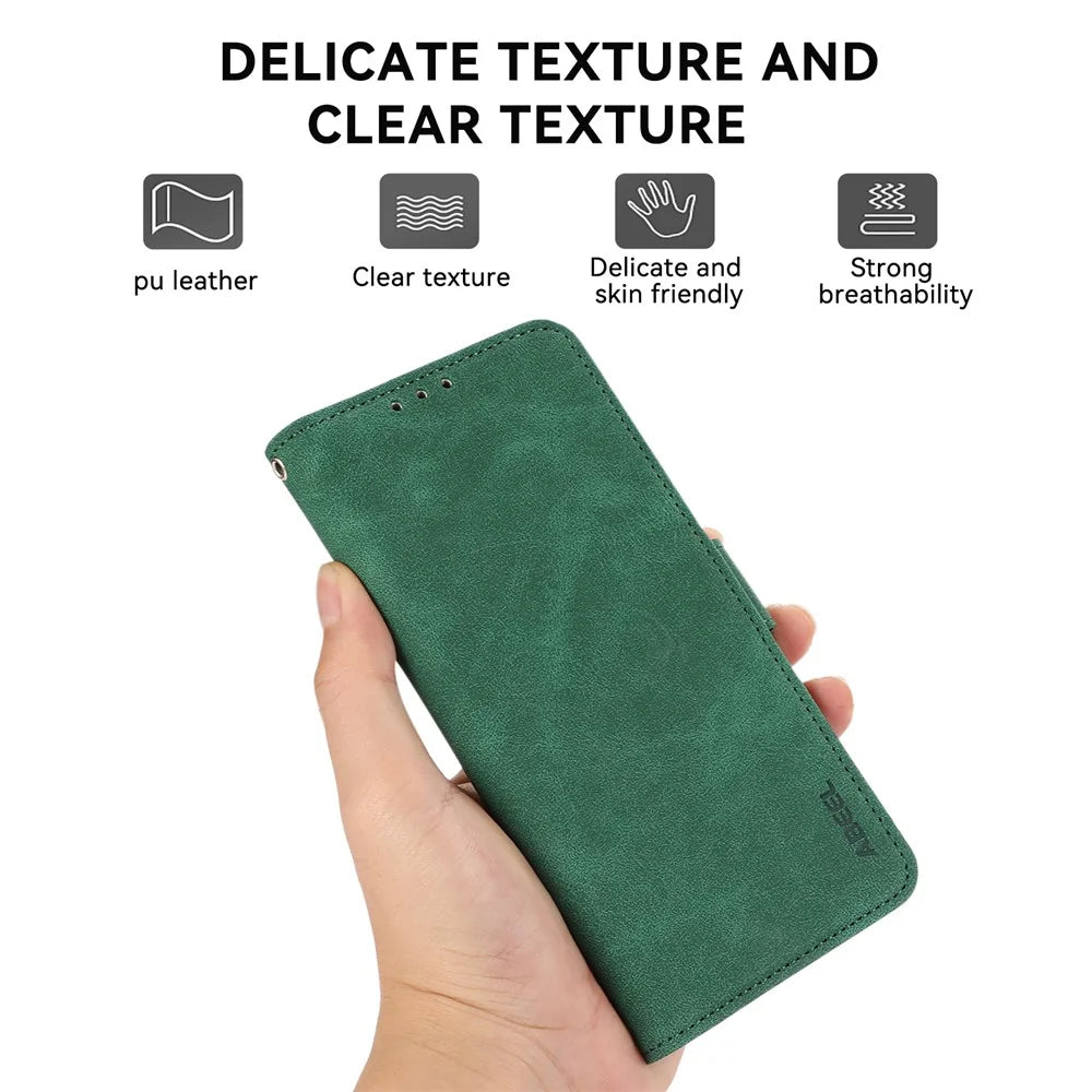 ABEEL For Samsung Galaxy A25 5G (Global) (161.0 x 76.5 x 8.3mm) Leather Case with RFID Blocking Wallet - Green - 7