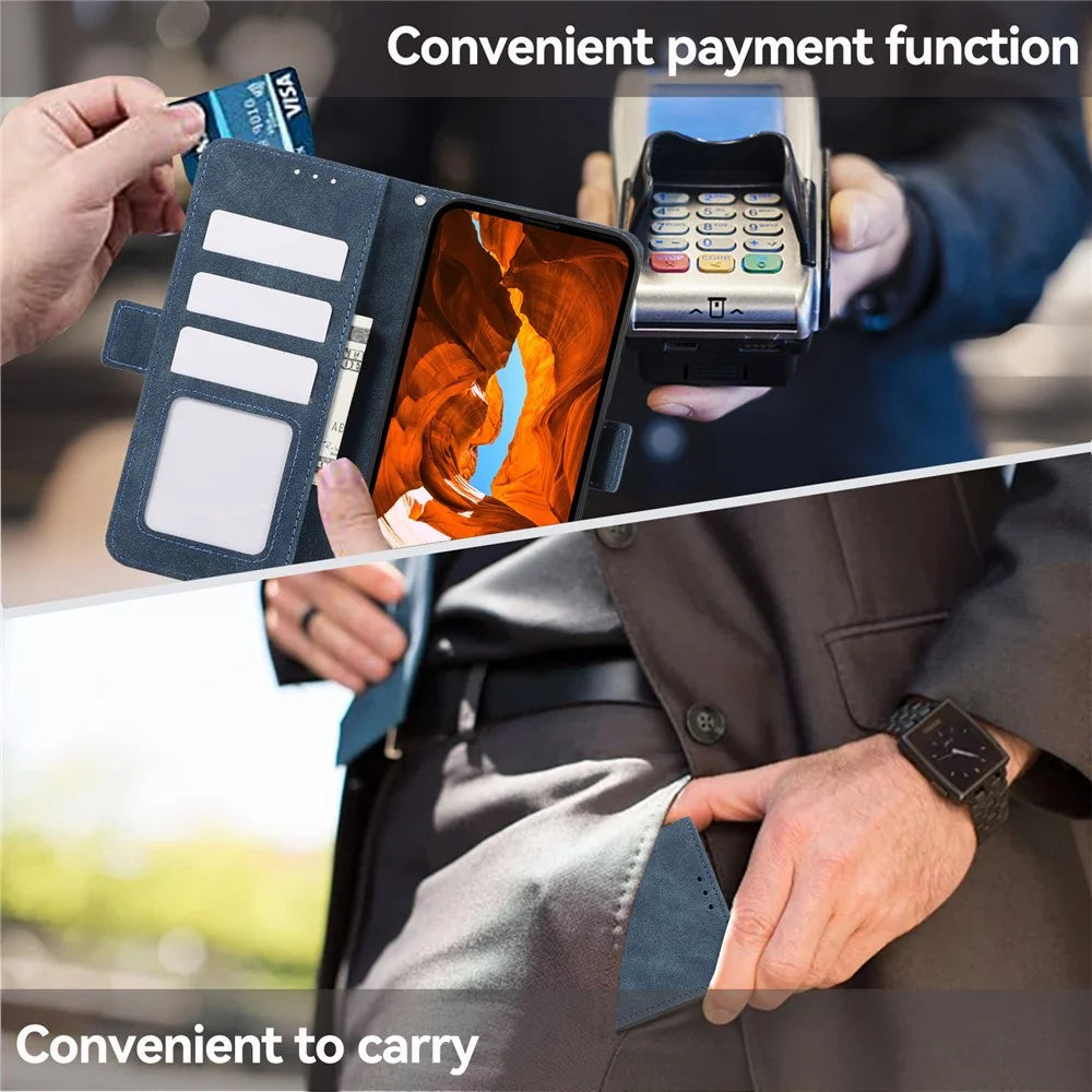 ABEEL For Samsung Galaxy A55 5G Case Side Magnetic Clasp RFID Blocking Wallet Leather Phone Cover - Blue - 6