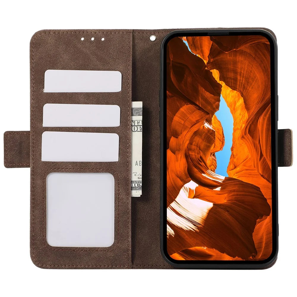 ABEEL For iPhone 13 6.1 inch RFID Blocking Stand PU Leather Protective Shell Phone Protective Cover - Brown - 2