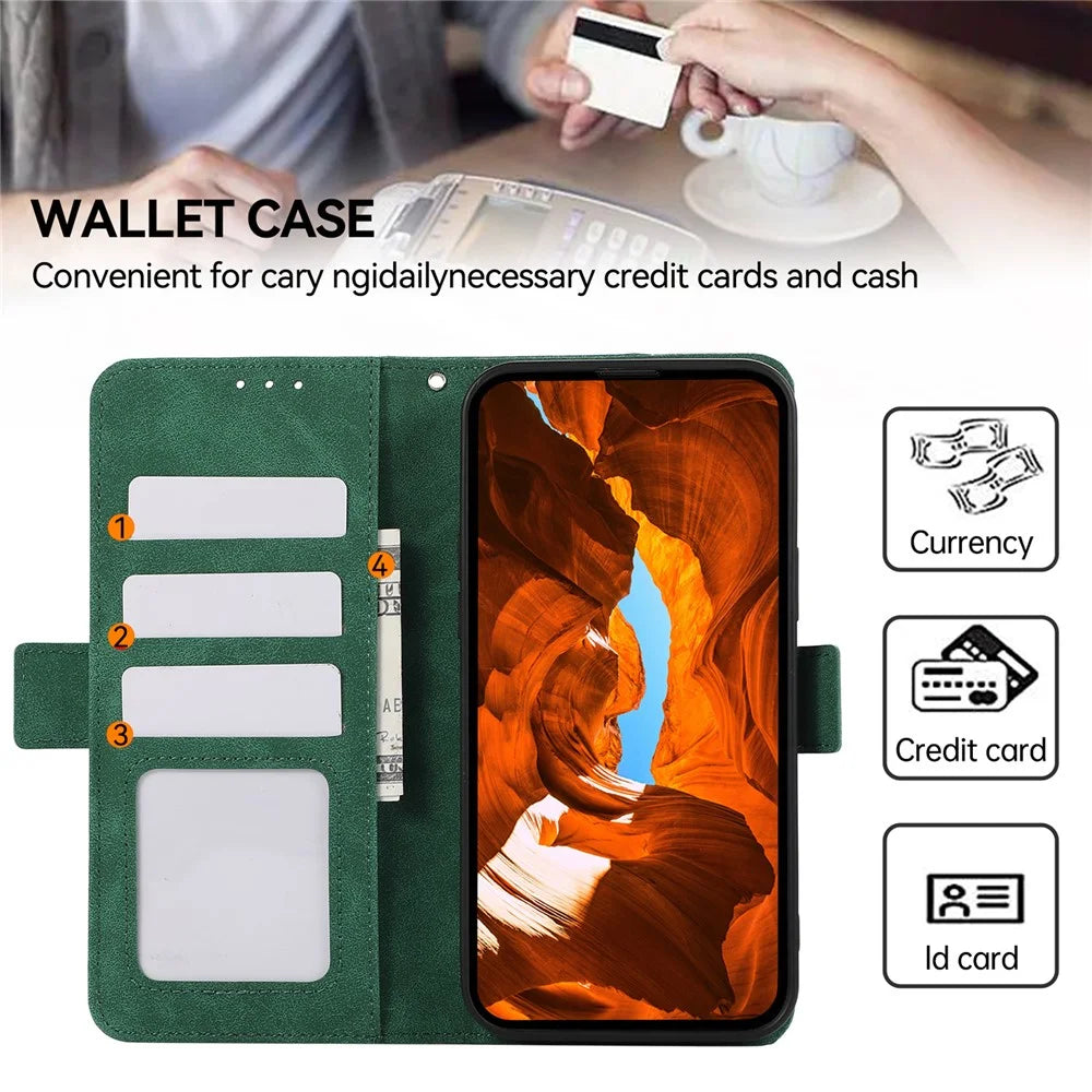 ABEEL For iPhone 15 Plus Leather Case Side Magnetic Clasp RFID Blocking Wallet Phone Cover - Green - 5