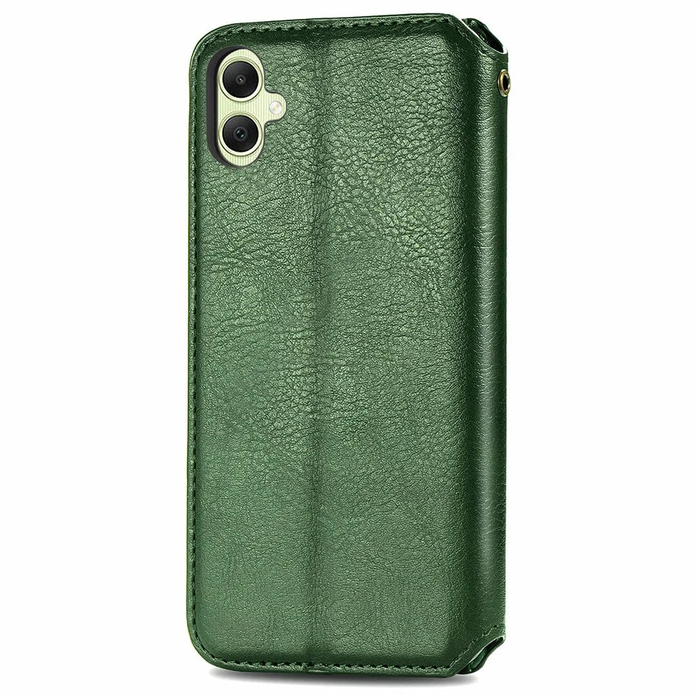 For Samsung Galaxy A05 4G PU Leather Case Rhombus Imprint Wallet Stand Phone Cover - Green - 6