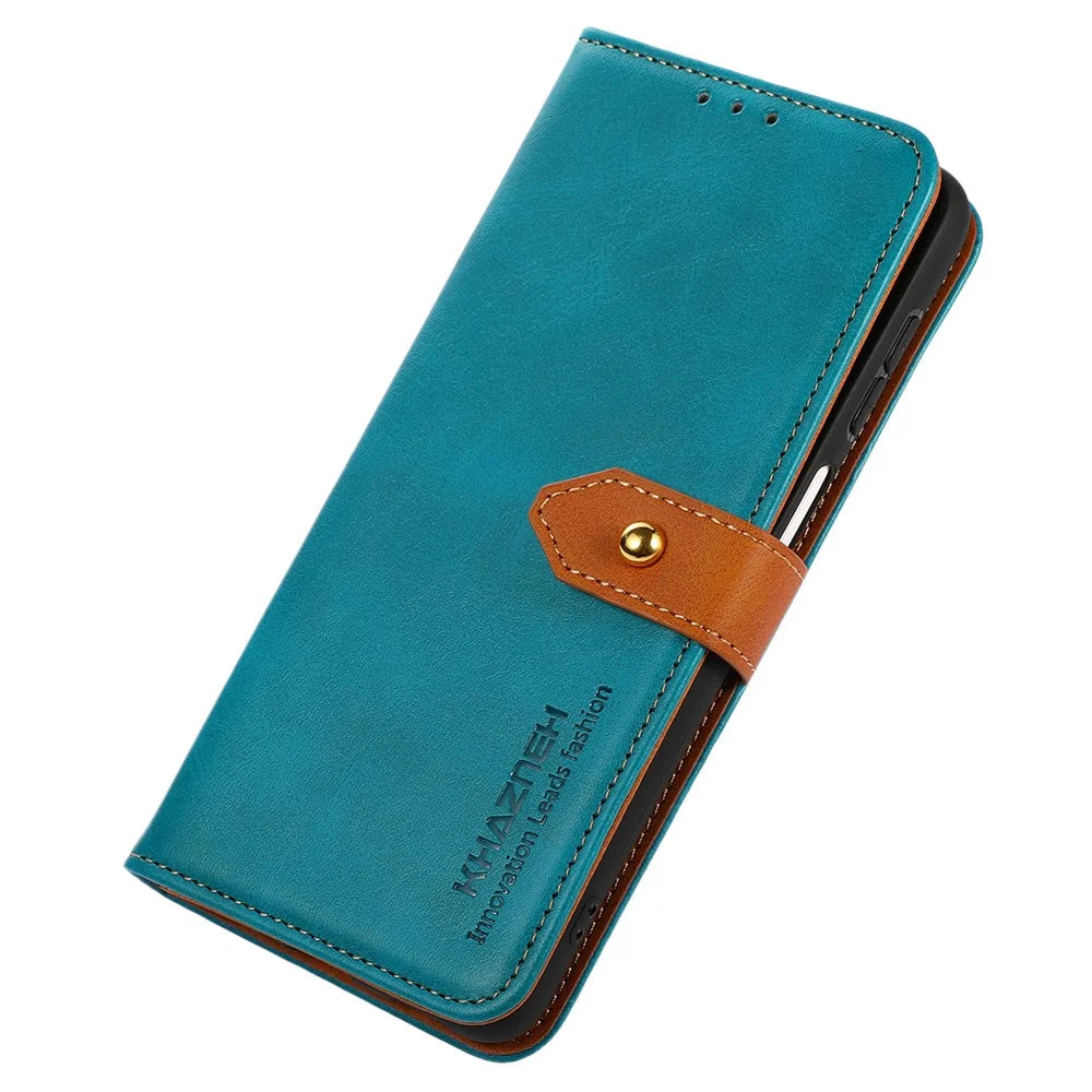 KHAZNEH For Google Pixel 10 Pro XL / 9 Pro XL Case Magnetic Flip PU Leather Stand Phone Cover - Blue - 4