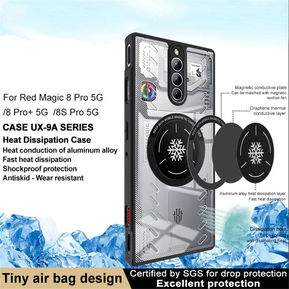 IMAK UX-9A Series for ZTE nubia Red Magic 8 Pro 5G / 8 Pro+ 5G / 8S Pro Clear Case Heat Dissipation PC+TPU Cover - 2