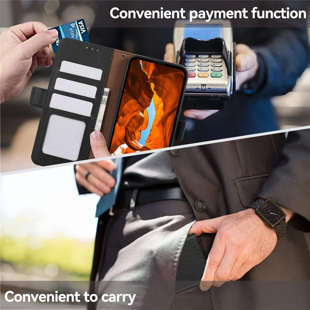 ABEEL For Samsung Galaxy S25+ / S24+ Case RFID Blocking Wallet Phone Leather Cover - Black - 6