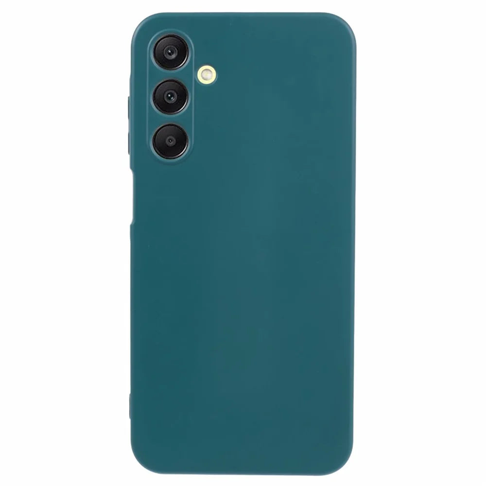 For Samsung Galaxy A15 4G / 5G Case TPU+Fiber Lining Soft Touch Phone Cover Lens Protection - Army Green - 1