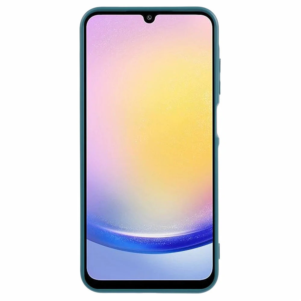 For Samsung Galaxy A15 4G / 5G Case TPU+Fiber Lining Soft Touch Phone Cover Lens Protection - Army Green - 2