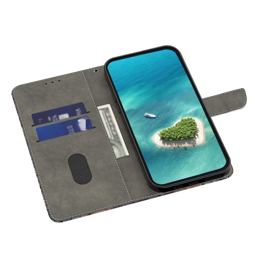 For Samsung Galaxy A23 5G (Global Version) / A23 4G Case Pattern Printing Leather Wallet Phone Cover - Love Heart - 2