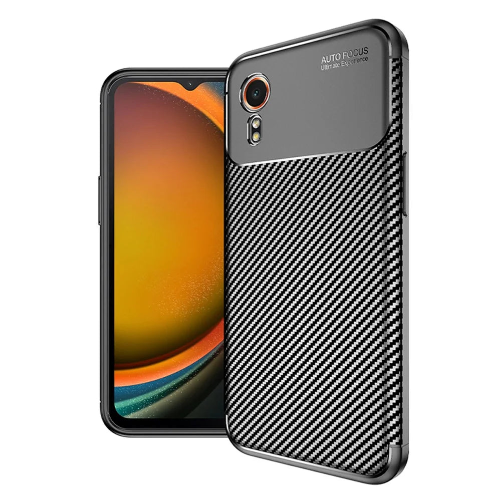 TPU Case for Samsung Galaxy Xcover7 Anti-Scratch Carbon Fiber Texture Phone Cover - 2