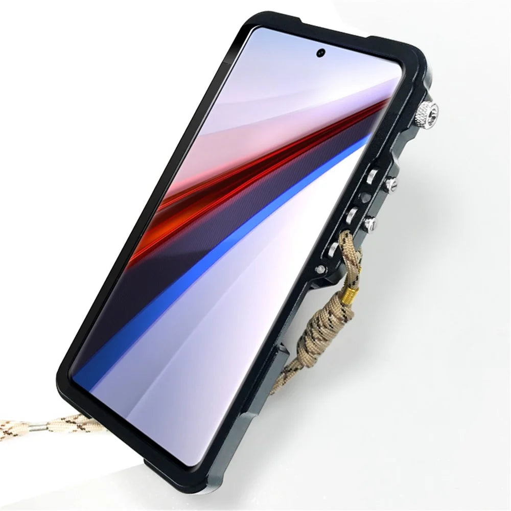 For vivo iQOO 12 Pro 5G Phone Case Mechanical Arm Aluminium Alloy Protective Cover - Black - 3