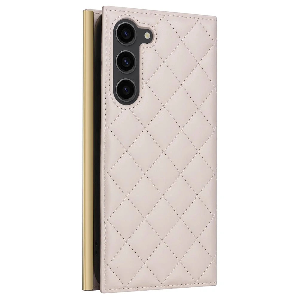 For Samsung Galaxy S23+ Wallet Case Anti-Drop PU Leather Phone Cover with Stand - Beige - 7